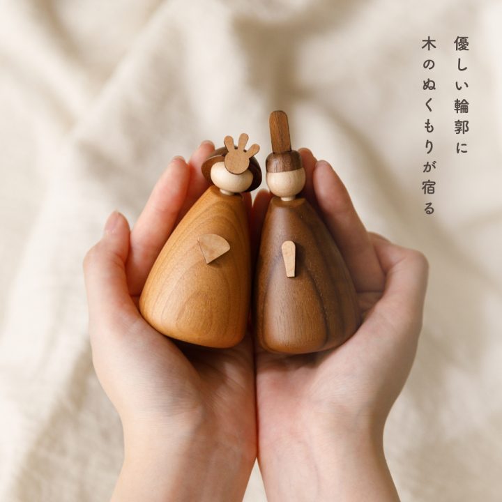 雛人形 平飾り ケース飾り 親王飾り preferMOKU 木製雛人形 mitomi